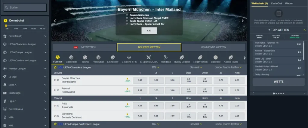 Sportwetten bei AllySpin
