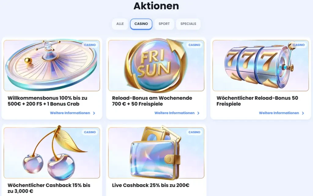 Bonus Aktionen im Online Casino CasinoLab