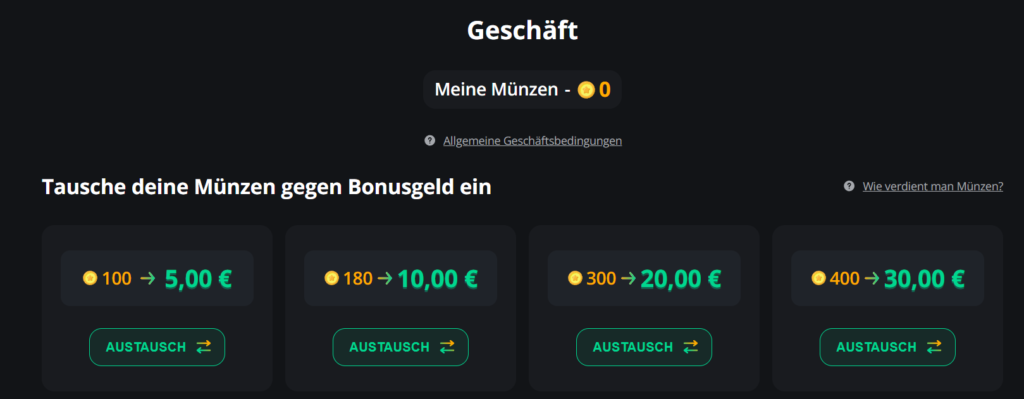 Bonus Shop im ExciteWin Online Casino