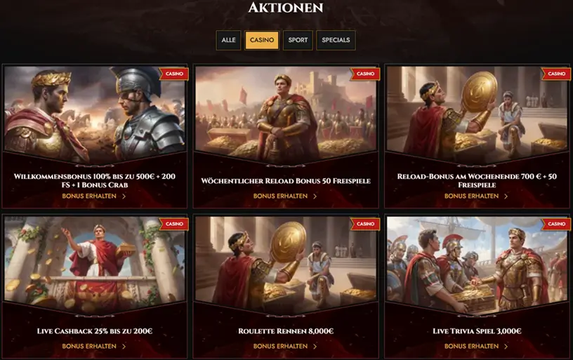 Bonus Aktionen im Legiano Online Casino