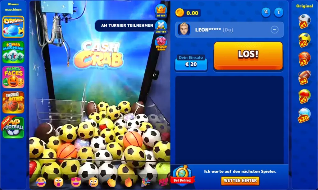 Cash Crab Greifarmautomat im Online Casino